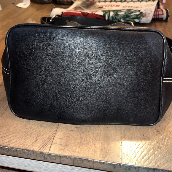 Vintage Dooney& Bourke black pebbled leather bucket drawstring bag - Picture 5 of 16